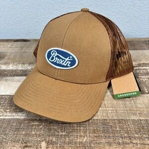 NEW Brixton Parsons X MP‎ Mesh Trucker Hat Cap Brown Snapback OS Adjustable